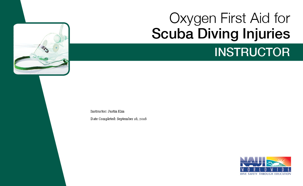 EMERGENCY OXYGEN FOR SCUBA DIVING INJURIES
